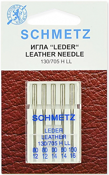 Иглы для швейных машин Schmetz №100 для кожи