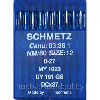 Иглы для швейных машин Schmetz DCx27 №85 промышленные оверлочные