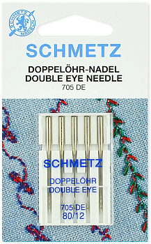 Иглы для швейных машин Schmetz №80 с двойным ушком