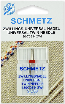 Иглы для швейных машин Schmetz №80/2.5 двойные